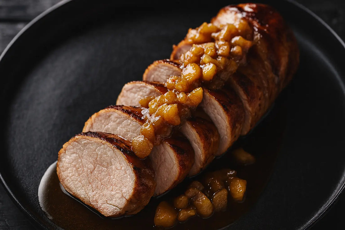 Filet de porc laqué à l’érable vieilli et compotée de pommes
