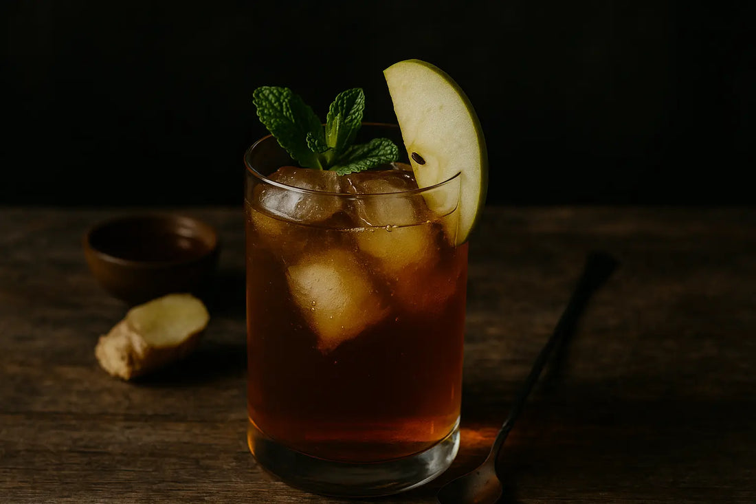 Mocktail pomme–gingembre à l’érable vieilli